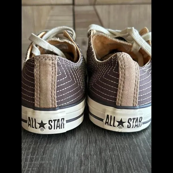 NWOT Converse All Star Quilt Patchwork Low Top Sneakers Men's Size 9 Brown / Tan