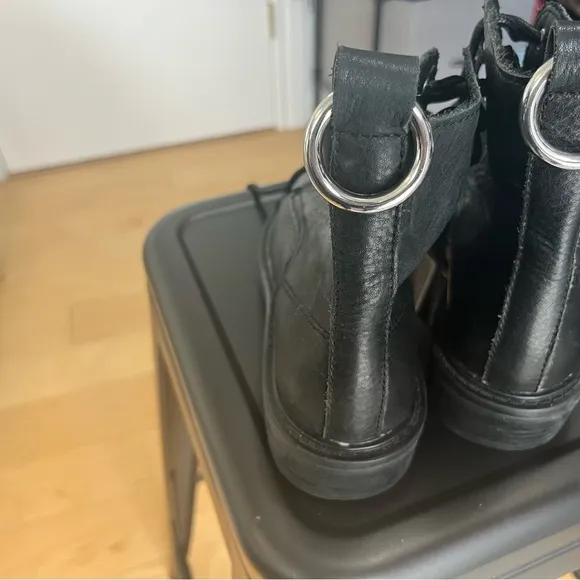 NWOT Dolce Vita Black Leather Combat Boots