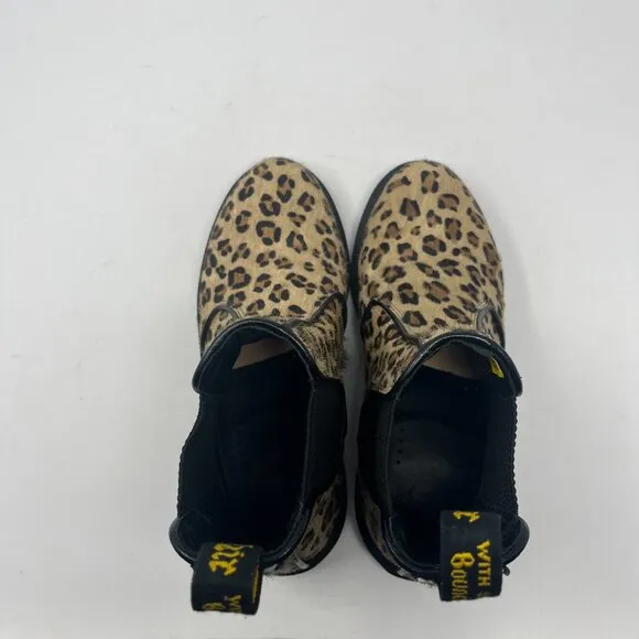 NWOT Dr. Martens Flora Hair On Leopard Chelsea Boots women 6