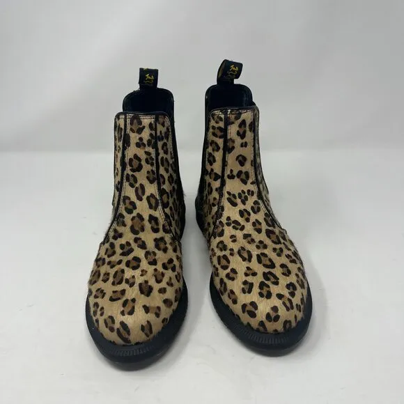 NWOT Dr. Martens Flora Hair On Leopard Chelsea Boots women 6