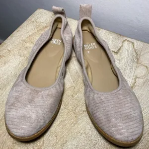 NWOT Eileen Fischer Notion leather ballet flats size 6.5. Pink and silver stripe