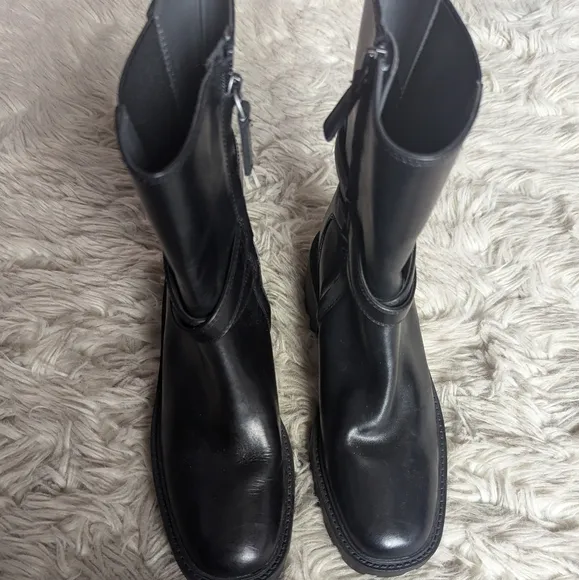NWOT Franco Sarto Emerson Moto Boot in Black