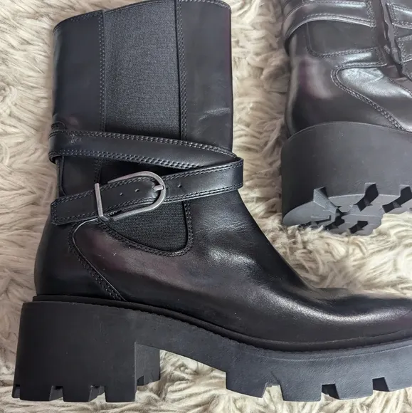 NWOT Franco Sarto Emerson Moto Boot in Black