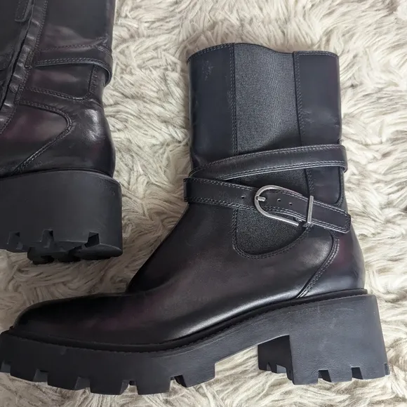 NWOT Franco Sarto Emerson Moto Boot in Black