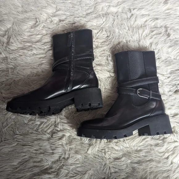 NWOT Franco Sarto Emerson Moto Boot in Black