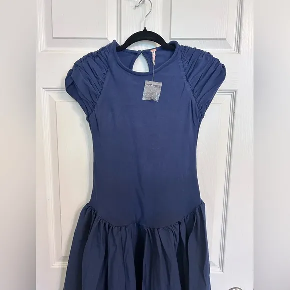 NWOT Free People, Afternoon Elegance Midi Dress, Various Sizes in Indigo Pura