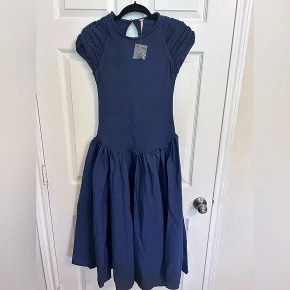 NWOT Free People, Afternoon Elegance Midi Dress, Various Sizes in Indigo Pura
