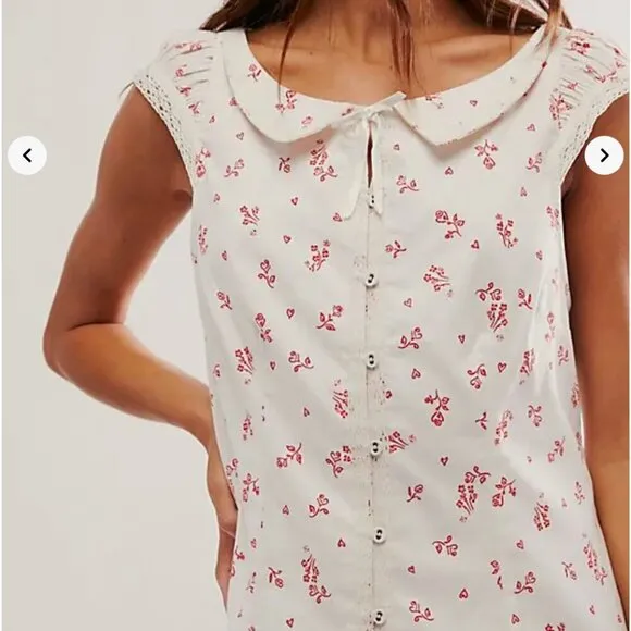 NWOT Free People Beasley Mini Dress - ivory combo