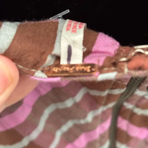 NWOT Free People Tulie Plaid Midi Dress in pink &amp; brown combo - L