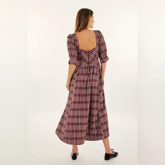 NWOT Free People Tulie Plaid Midi / Maxi Dress Size Small
