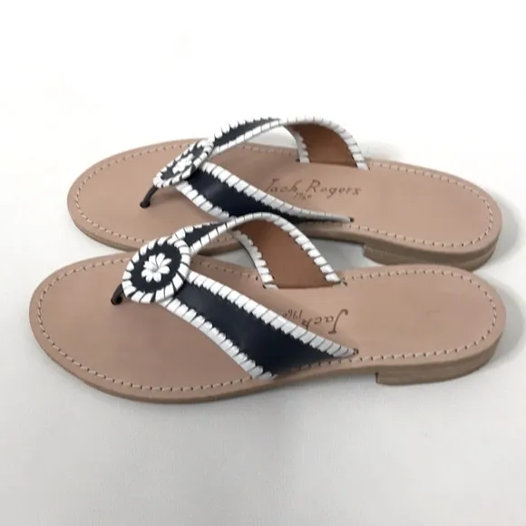 NWOT Jack Rogers Leather Thong Sandals - Ro