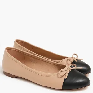 NWOT JCrew Cap Toe Ballet Flats Size 6.5 Nude and Black customer return