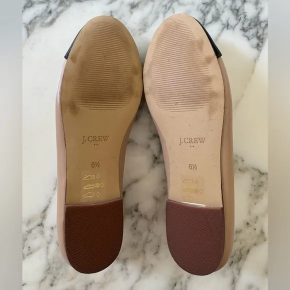 NWOT JCrew Cap Toe Ballet Flats Size 6.5 Nude and Black customer return