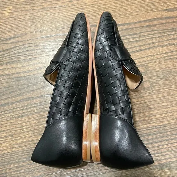 NWOT JOAN OLOFF Lala Woven Leather Huarache Loafers size 7M
