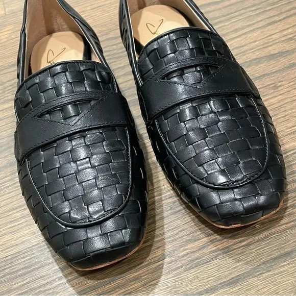 NWOT JOAN OLOFF Lala Woven Leather Huarache Loafers size 7M