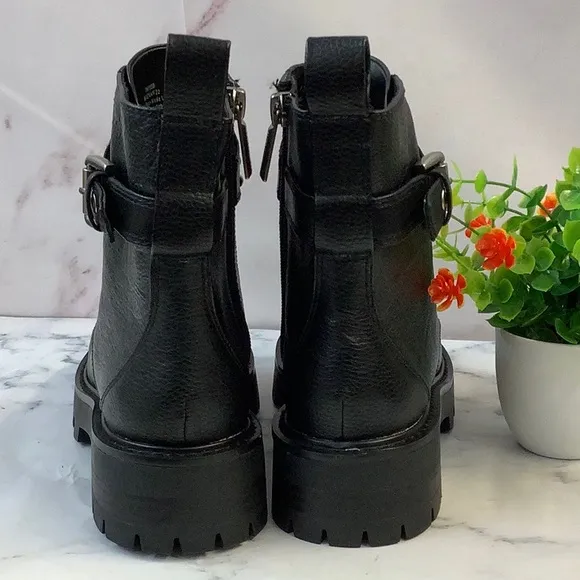 NWOT Karl Lagerfeld Bling Leather Combat Boots 5M
