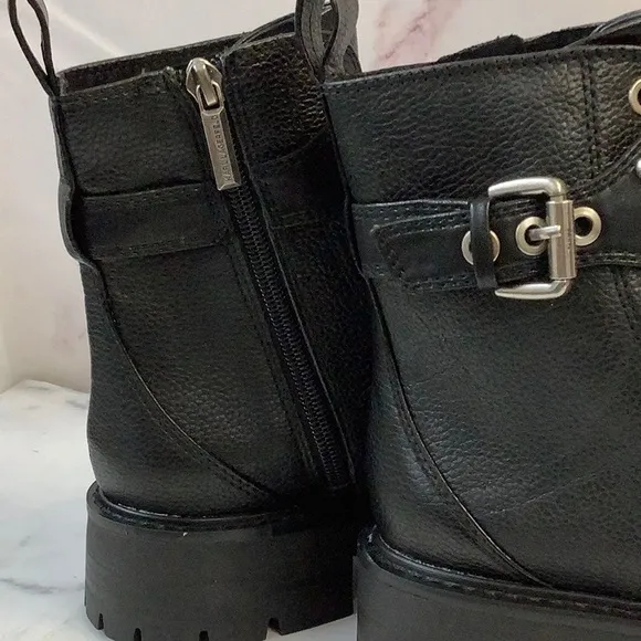 NWOT Karl Lagerfeld Bling Leather Combat Boots 5M