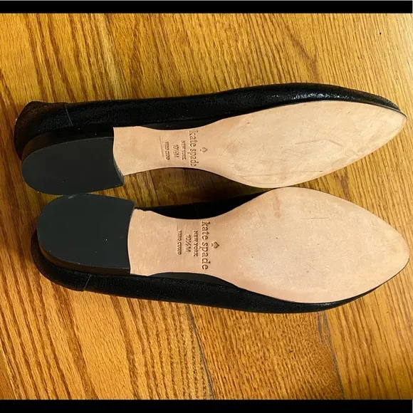 NWOT Kate Spade Metallic Flats, Black
