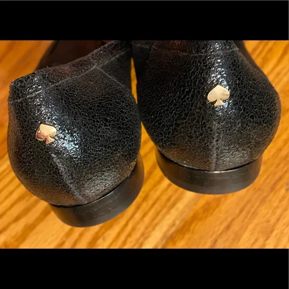 NWOT Kate Spade Metallic Flats, Black