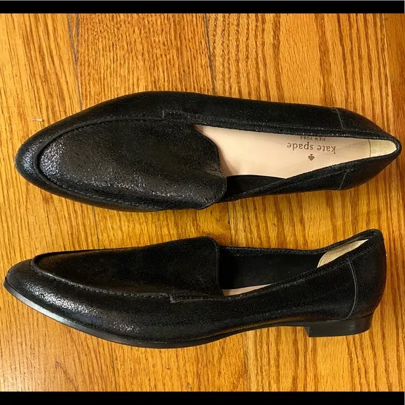 NWOT Kate Spade Metallic Flats, Black