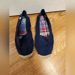 NWOT Polo Ralph Lauren Cotton canvas espadrilles Navy. Logo embroidered, 13C