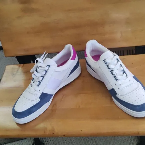 NWOT Polo Ralph Lauren men's court low top size 10 sneaker white,navy fuchsia