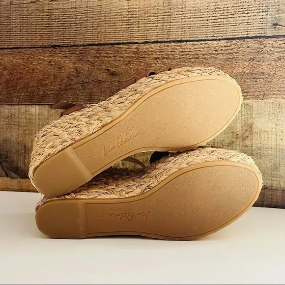 NWOT Sam Edelman Darline Leather Braided Wedge Espadrille Platform Sandals