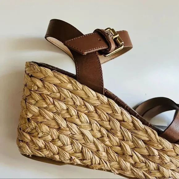 NWOT Sam Edelman Darline Leather Braided Wedge Espadrille Platform Sandals
