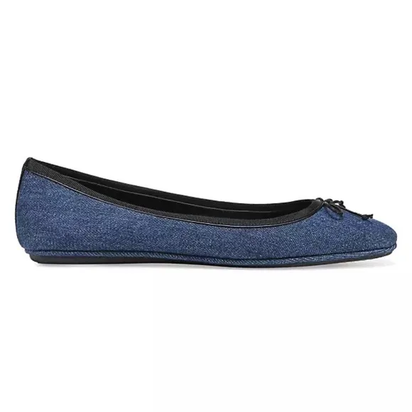 NWOT Veronica Beard Denim &amp; Leather Beatrix Ballet Flats 6