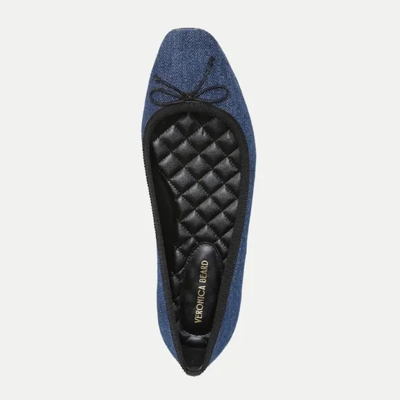 NWOT Veronica Beard Denim &amp; Leather Beatrix Ballet Flats 6