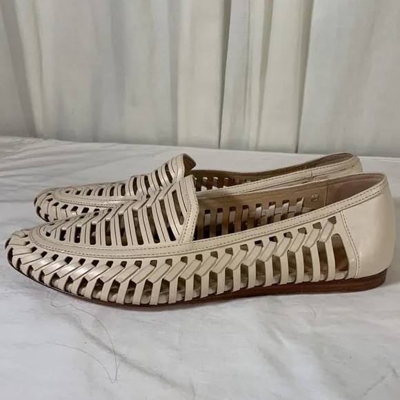 NWOT Veronica Beard Greece Woven Cage Leather Loafers, 7M