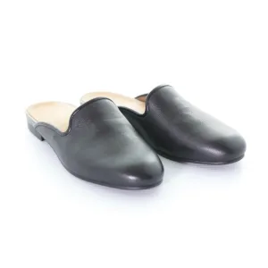 NWOT Vionic Willa Black Smooth Leather Slip On Flats Mules Womens 7M Comfort