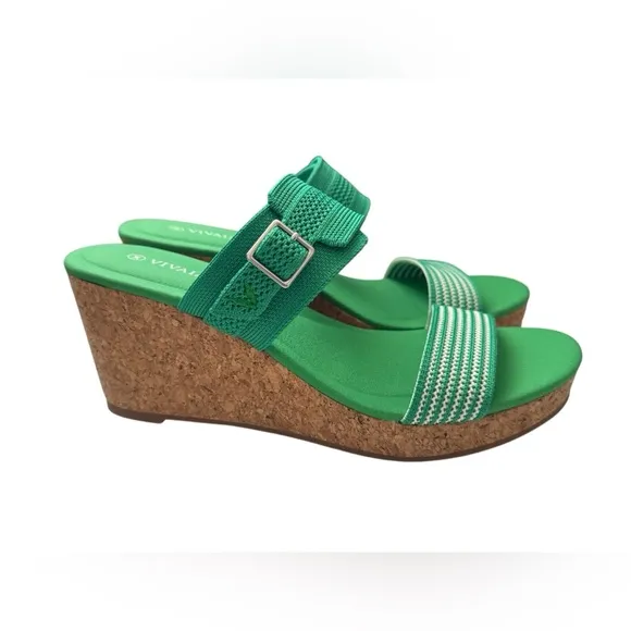NWOT VIVAIA Adjustable Strap Wedge Sandals (Sammy) size 39