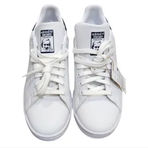 NWT Adidas Originals Stan Smith White Navy Leather Low Top Lace Up Sneakers 7.5