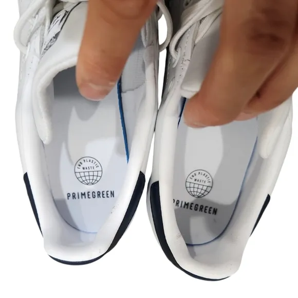 NWT Adidas Originals Stan Smith White Navy Leather Low Top Lace Up Sneakers 7.5