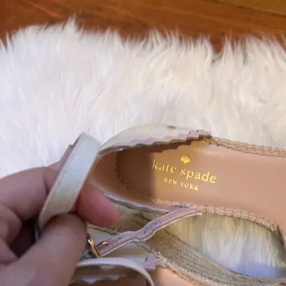 Nwt adorable kate spade cream canvas espadrilles wedges