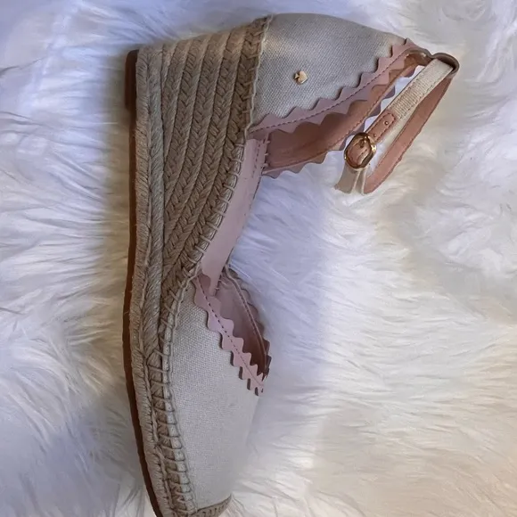 Nwt adorable kate spade cream canvas espadrilles wedges