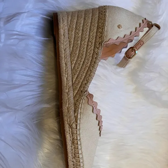 Nwt adorable kate spade cream canvas espadrilles wedges