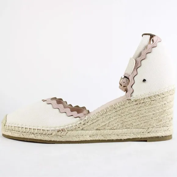 Nwt adorable kate spade cream canvas espadrilles wedges