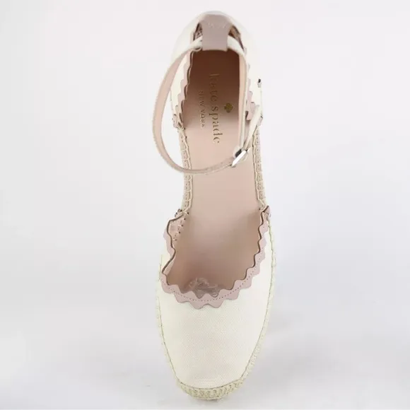 Nwt adorable kate spade cream canvas espadrilles wedges