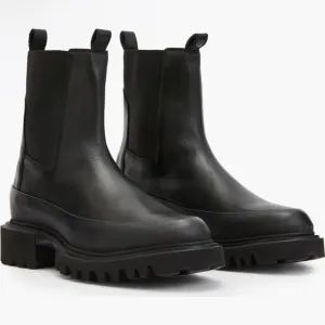 NWT ALLSAINTS Harlee Lug Sole Chelsea Black Boots size 8.5 or 39