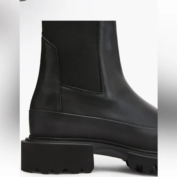NWT ALLSAINTS Harlee Lug Sole Chelsea Black Boots size 8.5 or 39