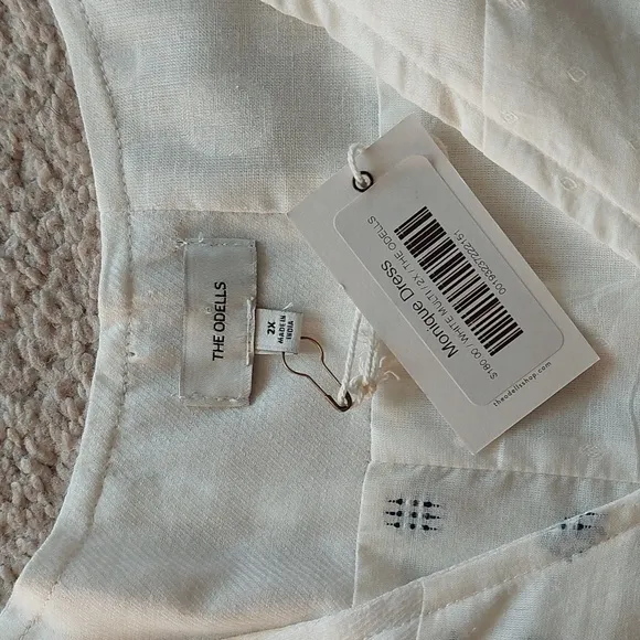 NWT Anthropologie The Odells White Flutter Sleeve Monique Dress Sz 2X
