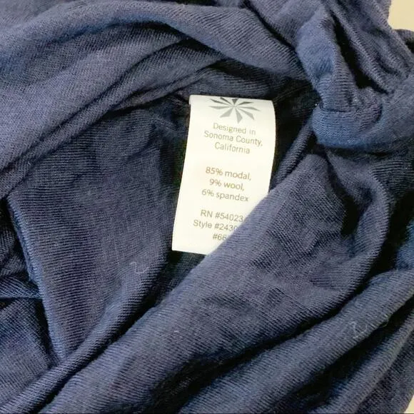 NWT Athleta Solstice Cowl Neck Dress Modal Wool Blue Small