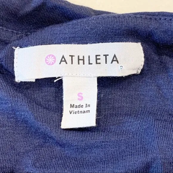 NWT Athleta Solstice Cowl Neck Dress Modal Wool Blue Small