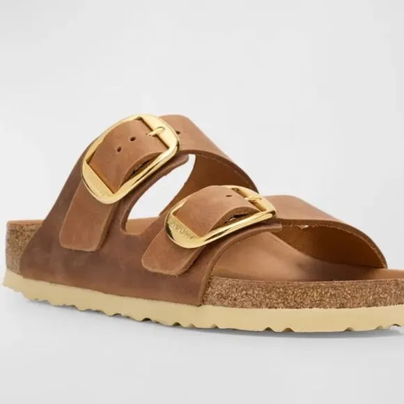 NWT BIRKENSTOCK Arizona Leather Dual-Buckle Slide Sandals EU 42 L 11 M 9
