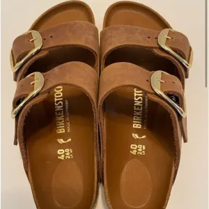 NWT BIRKENSTOCK Arizona Leather Dual-Buckle Slide Sandals EU 42 L 11 M 9