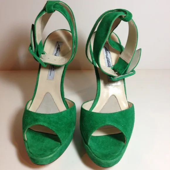 NWT Brian Atwood ankle strap platform heels