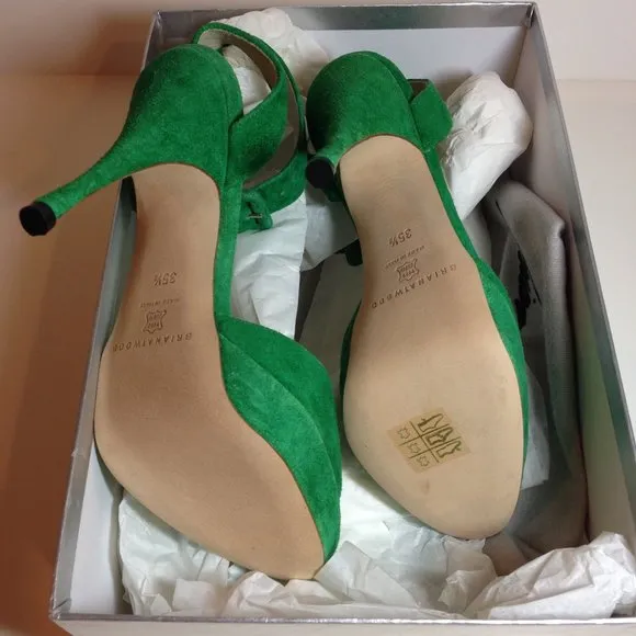 NWT Brian Atwood ankle strap platform heels