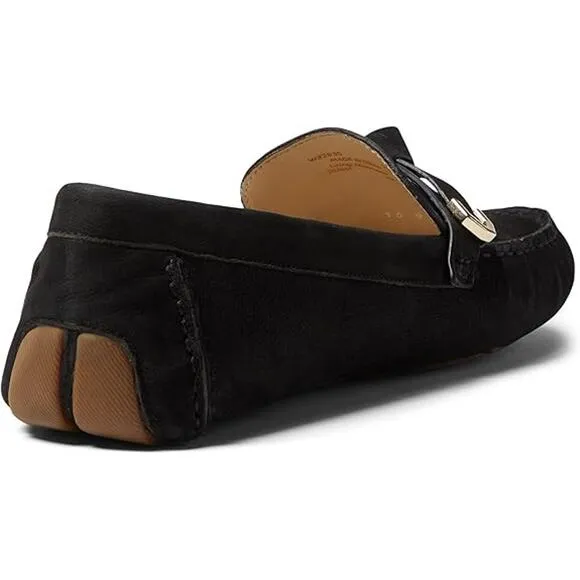 NWT Cole Haan Women's Evelyn Bow Driver Loafer, Black Nubuck (AKUYA),Size  5.5